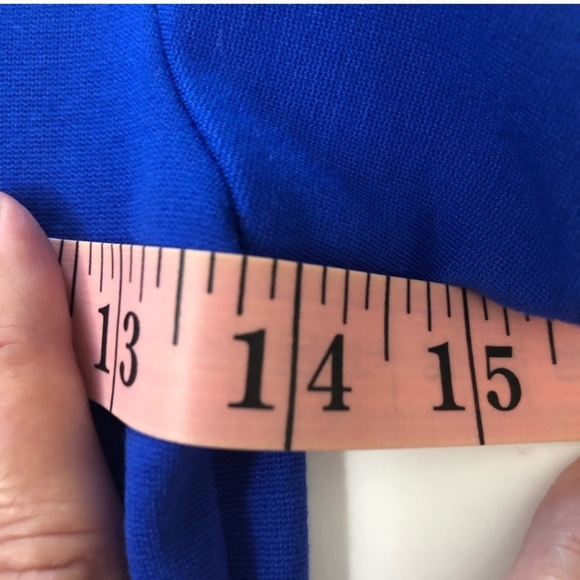 NWT  Royal Blue Fit & Flare Pleated Short Sleeve Ponte Dress Size M - Picture 9 of 13